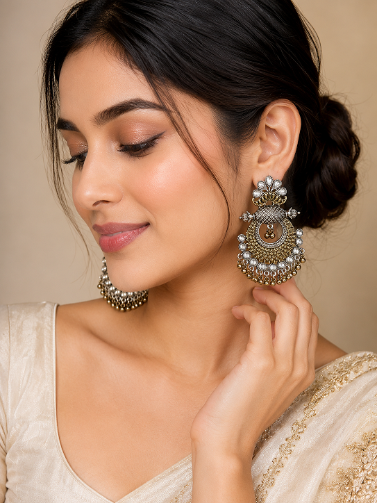 Antique Oxidized Statement Earrings