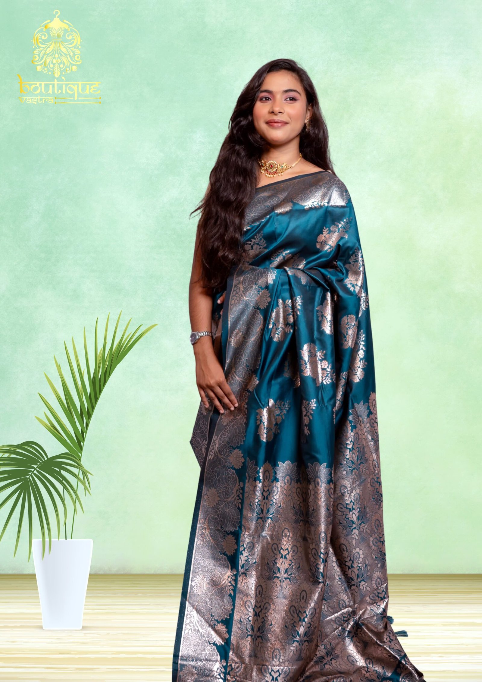 Peacock Color Bangalore Silk