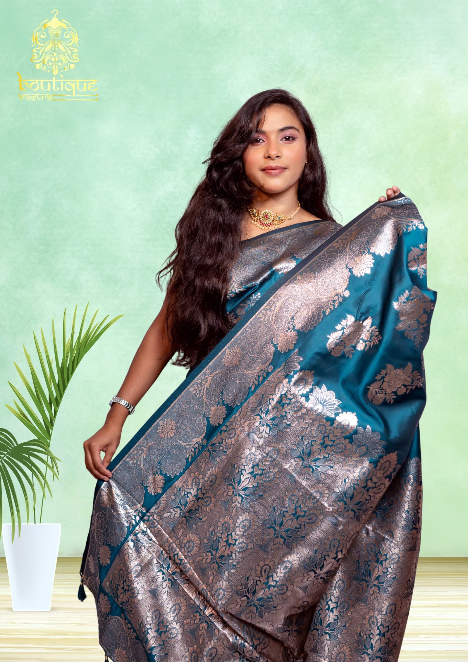 Peacock Color Bangalore Silk - Image 2