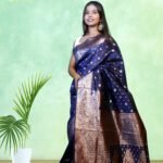 Navy Blue Color Art Silk